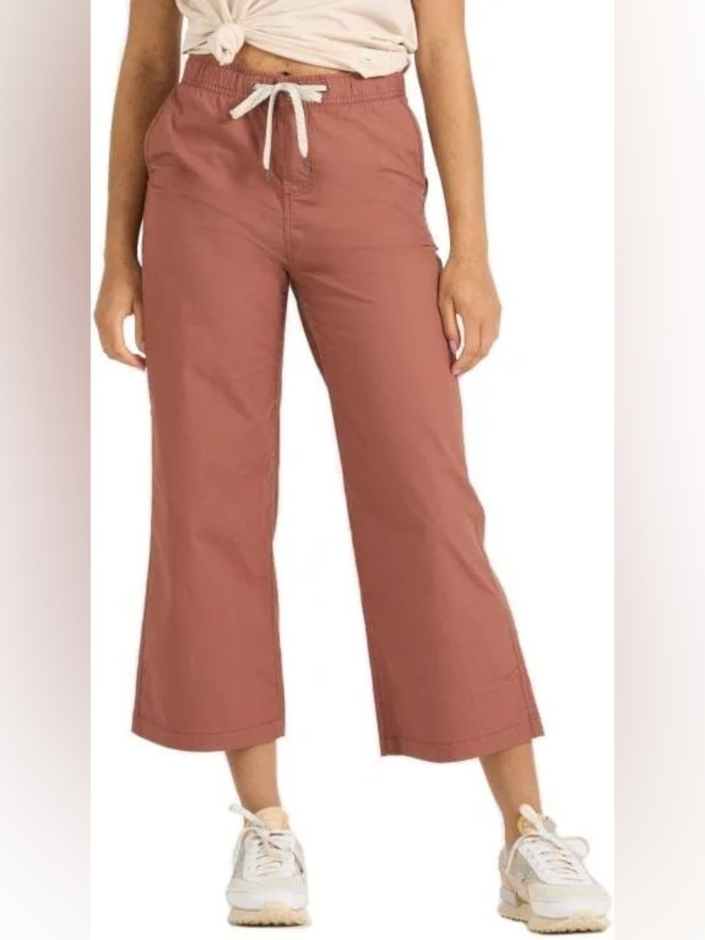 Vuori Wide Leg Ripstop Crop Pants High Rise Rose Hiking Organic Cotton Medium